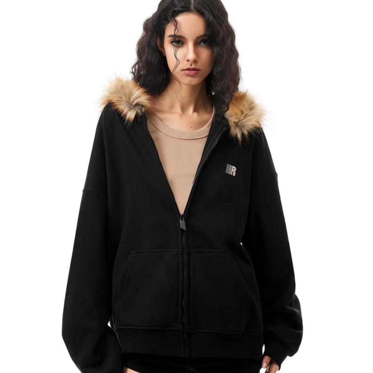 FDR Fur Collar Zipper Hoodie