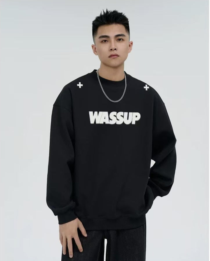 WASSUP Double Cross Printed Logo Sweatshirt