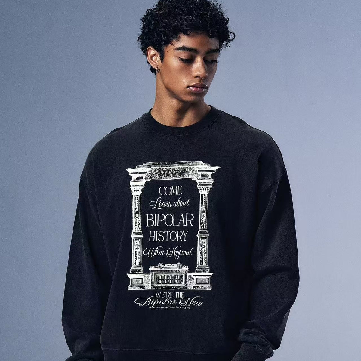BIPOLAR Retro Street Hip Hop Crew Neck Sweatshirt