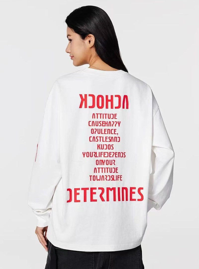 ACHOCK Round Neck High-street Long-sleeve T-shirt