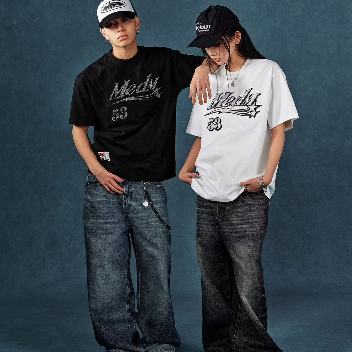 MEDM Diamond Logo Hot Drill  Short Sleeve T-shirt