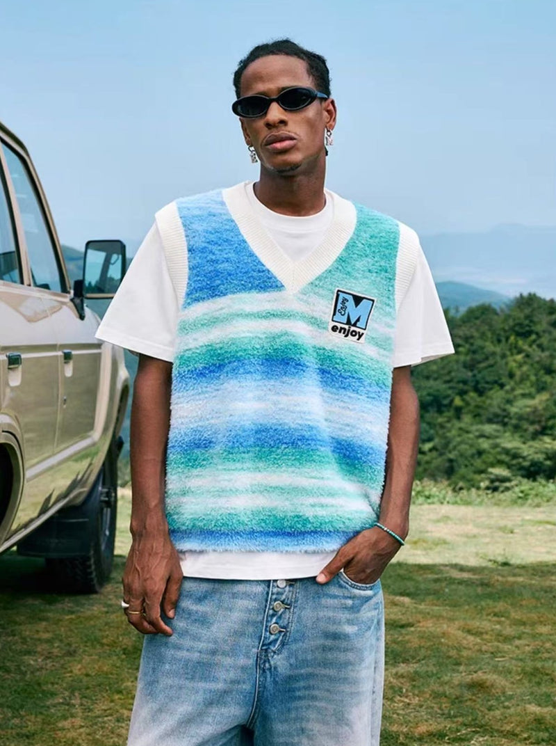 MEDM Colorful Striped Sweater Vest