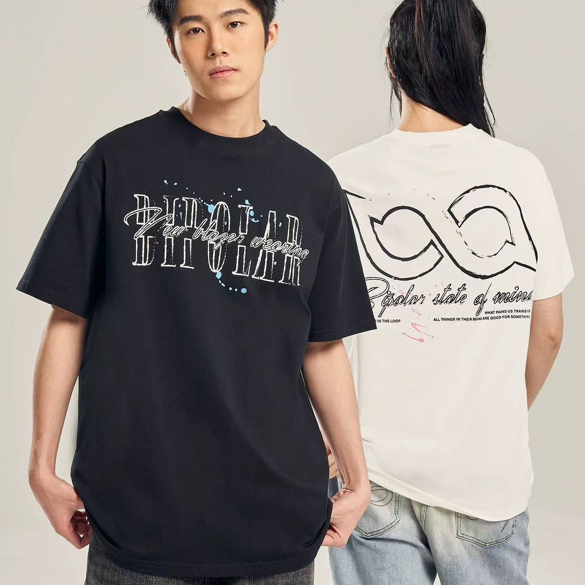 BIPOLAR Splashed Ink Short-sleeve T-shirt