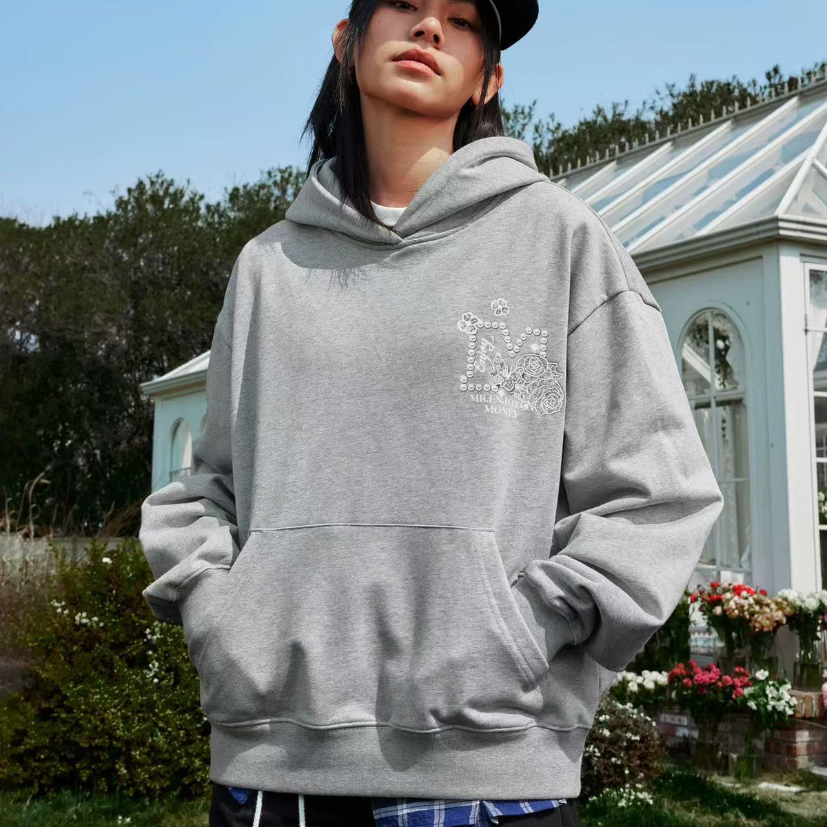 MEDM Lace Print Hoodie