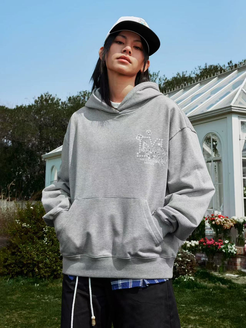 MEDM Lace Print Hoodie