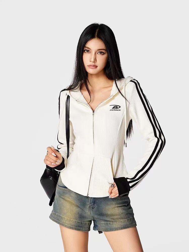 ACHOCK Slim Knitted Zipper Hoddie (FOR WOMEN)