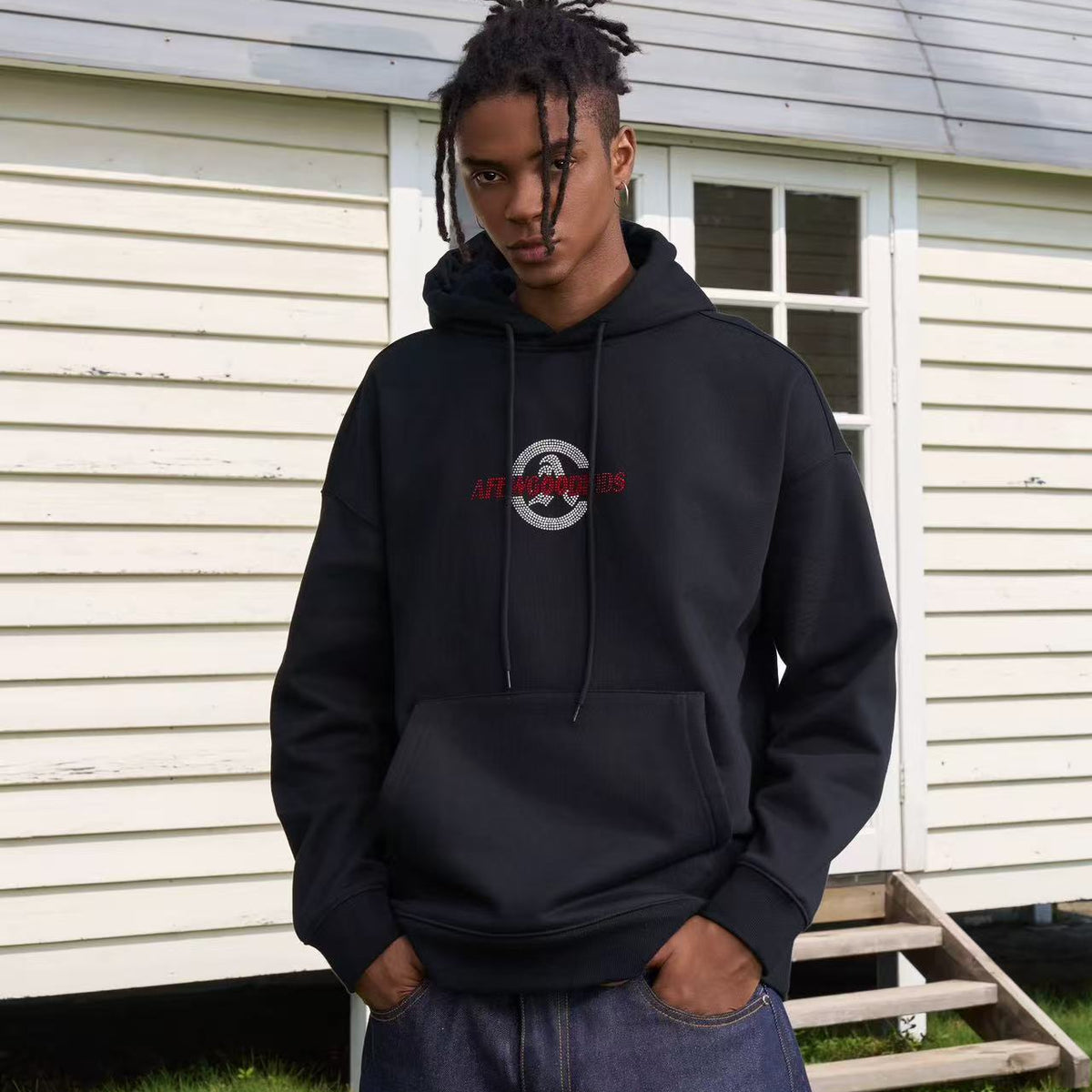AFGK Hot Drill Contrasting Color Hoodie