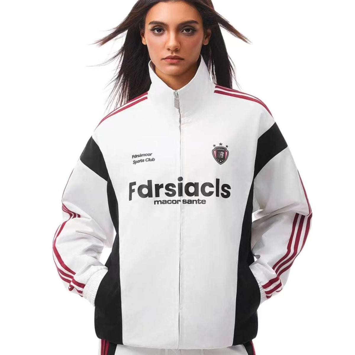 FDR Contrast Color Webbing Stand Collar Jacket (For Women)