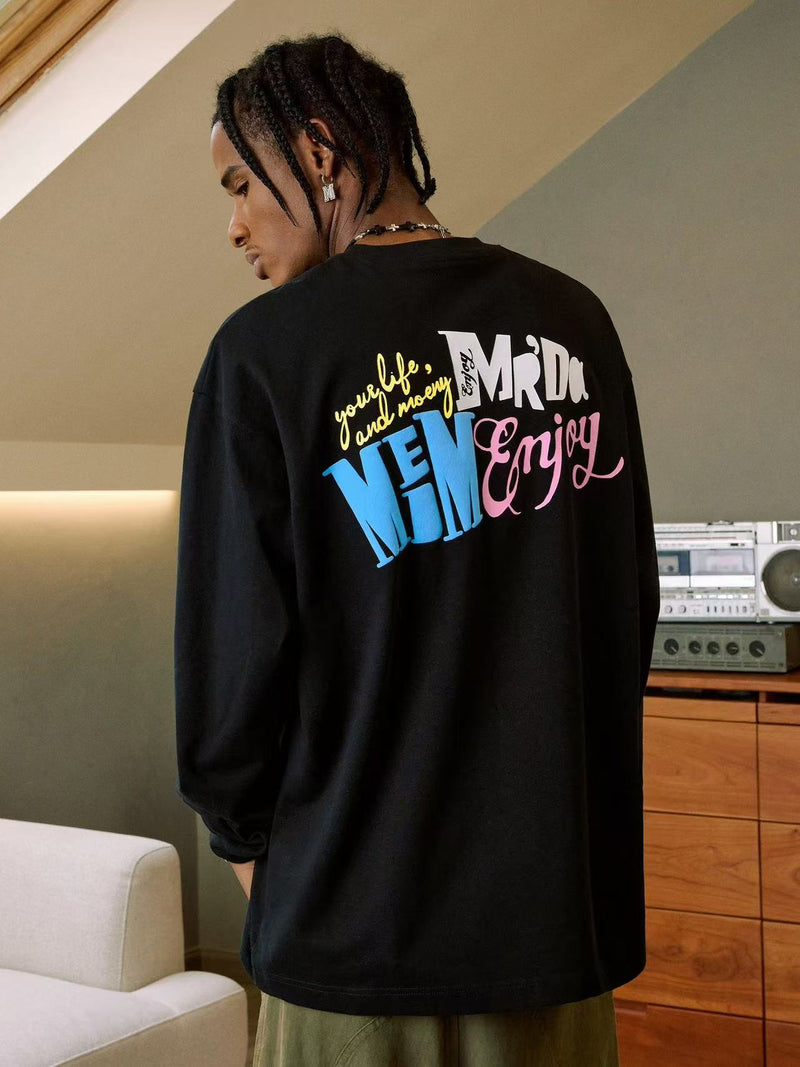 MEDM Colorful Fun Font Long-sleeve T-shirt