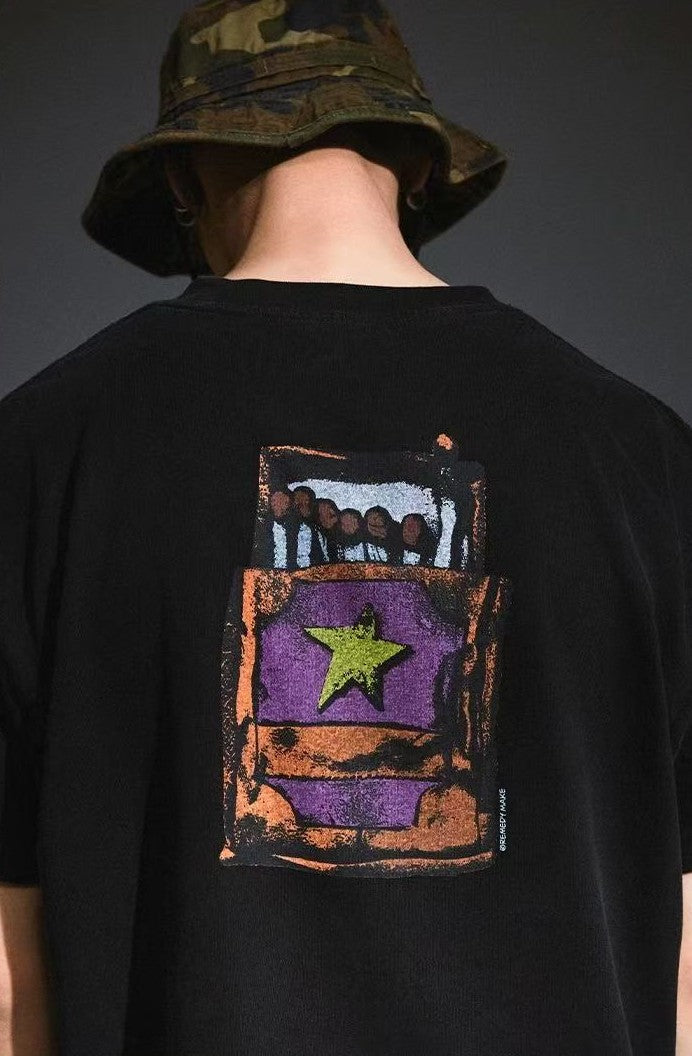 REMEDY Vintage War Cease Match Print Short-sleeve T-shirt