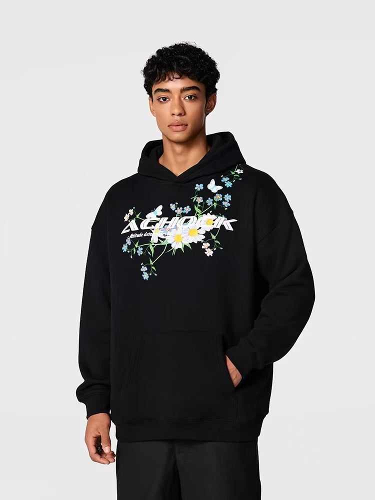 ACHOCK Floral Printed Foam Hoodie