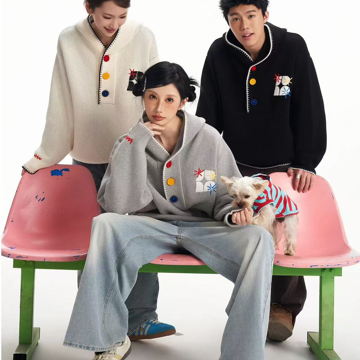 BIPOLAR Hyphenation Patch Embroidered Hooded Sweater