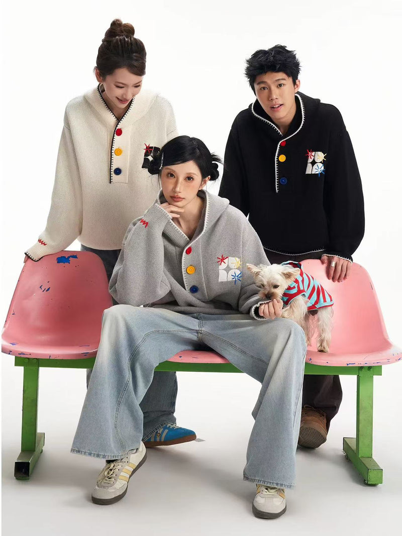 BIPOLAR Hyphenation Patch Embroidered Hooded Sweater