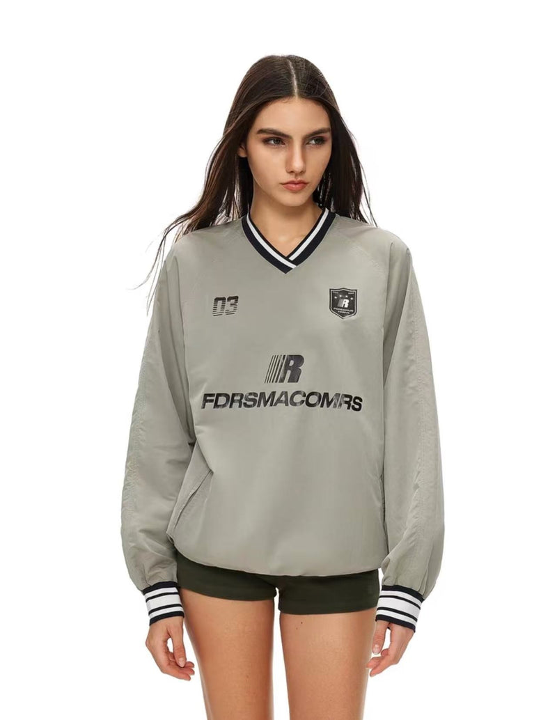 FDR V-neck Small Grid Printed Sweater