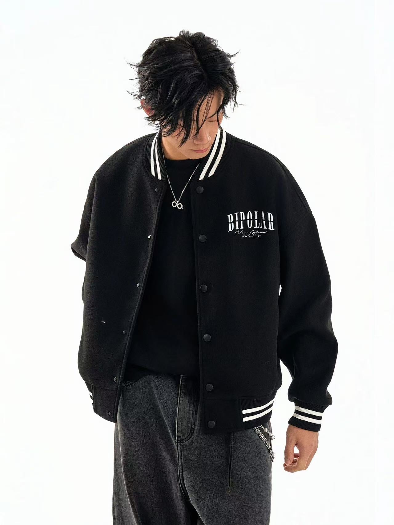 BIPOLAR  Basic Lettered Baseball Jersey