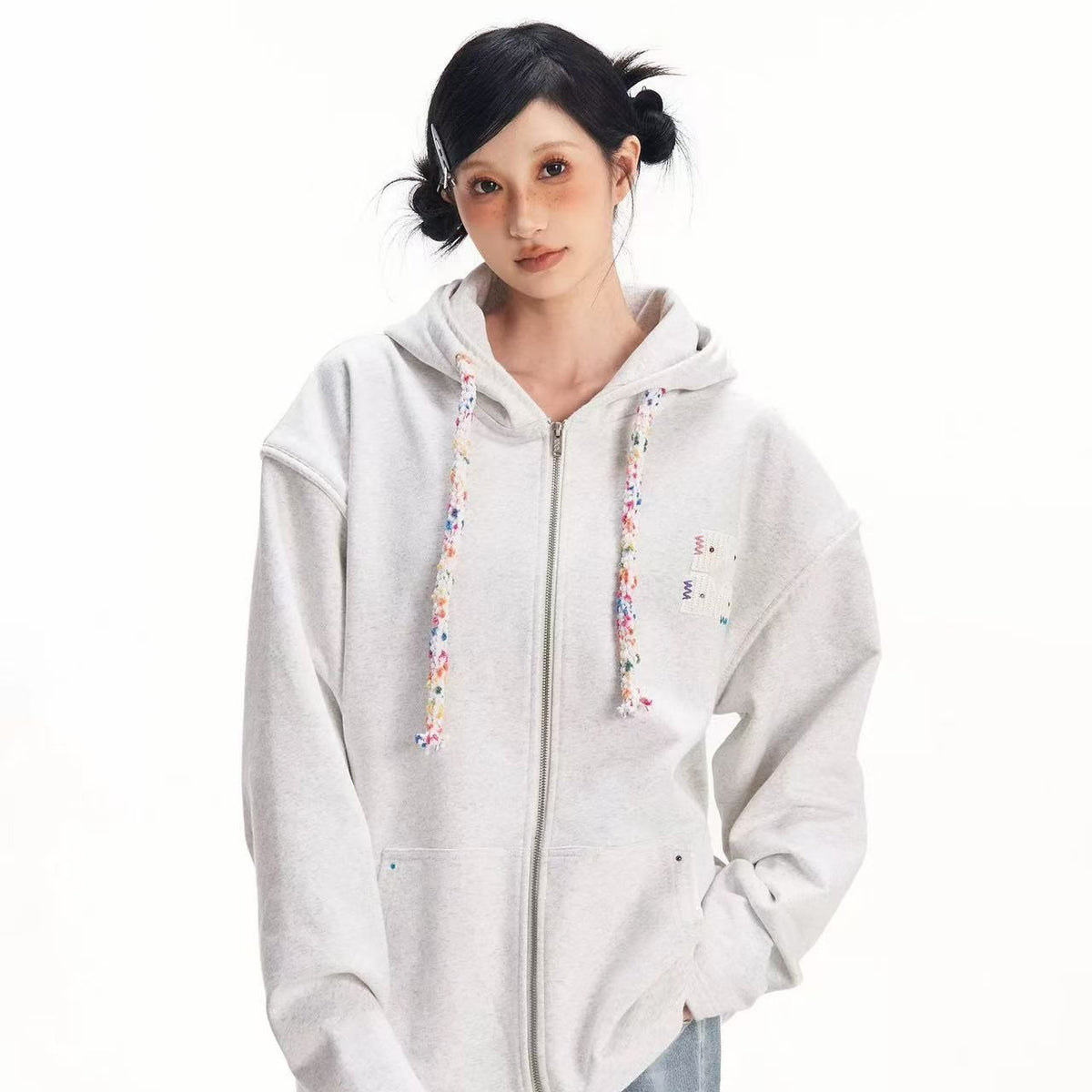 BIPOLAR Patchwork Dot Cardigan Jacket