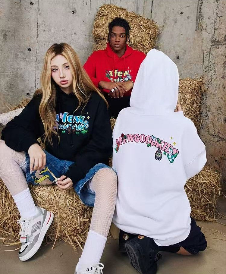 AFGK Pixel Style Embroidered Hoodie