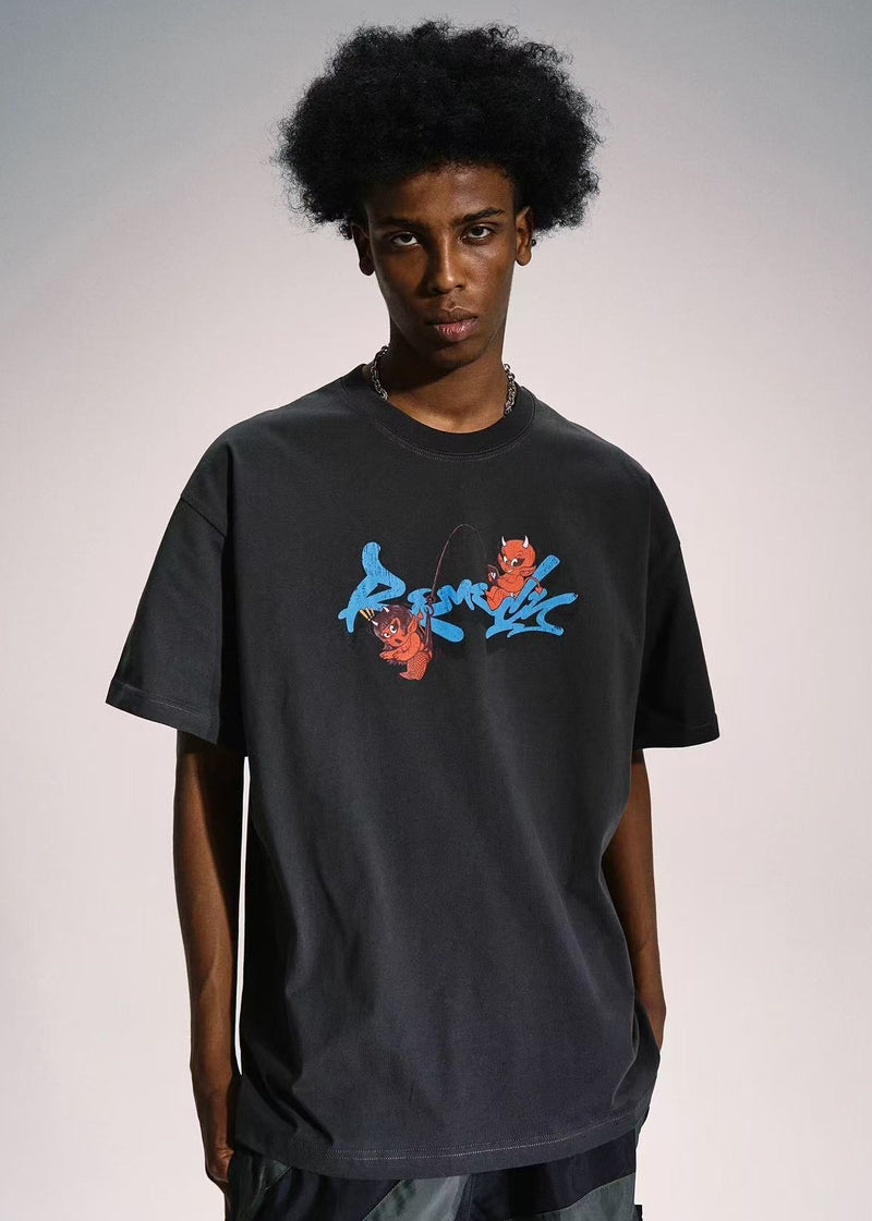 REMEDY Little Demon Print Short-sleeve T-shirt