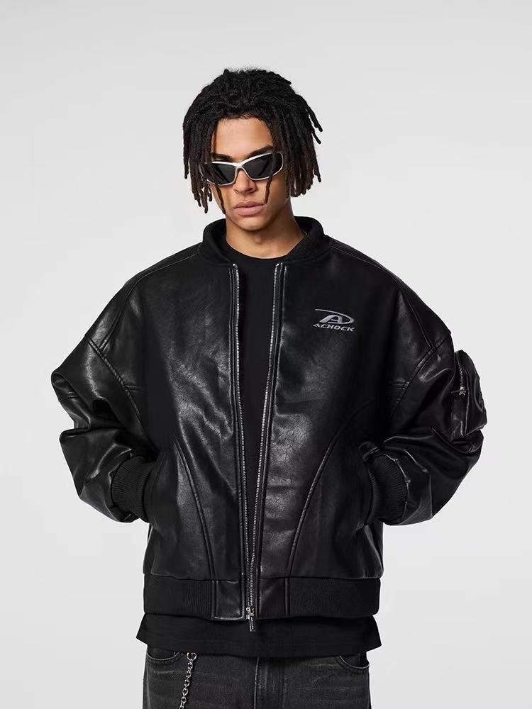 ACHOCK Retro PU Leather Motorcycle Leather Jacket