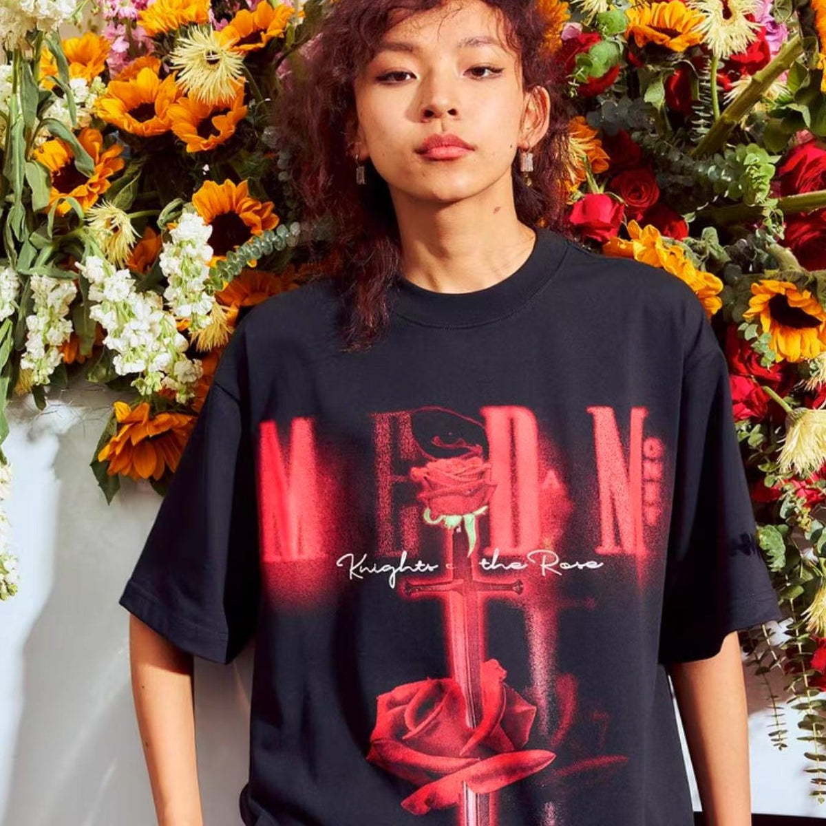 MEDM Hip Hop Rose Short Sleeve T-Shirt