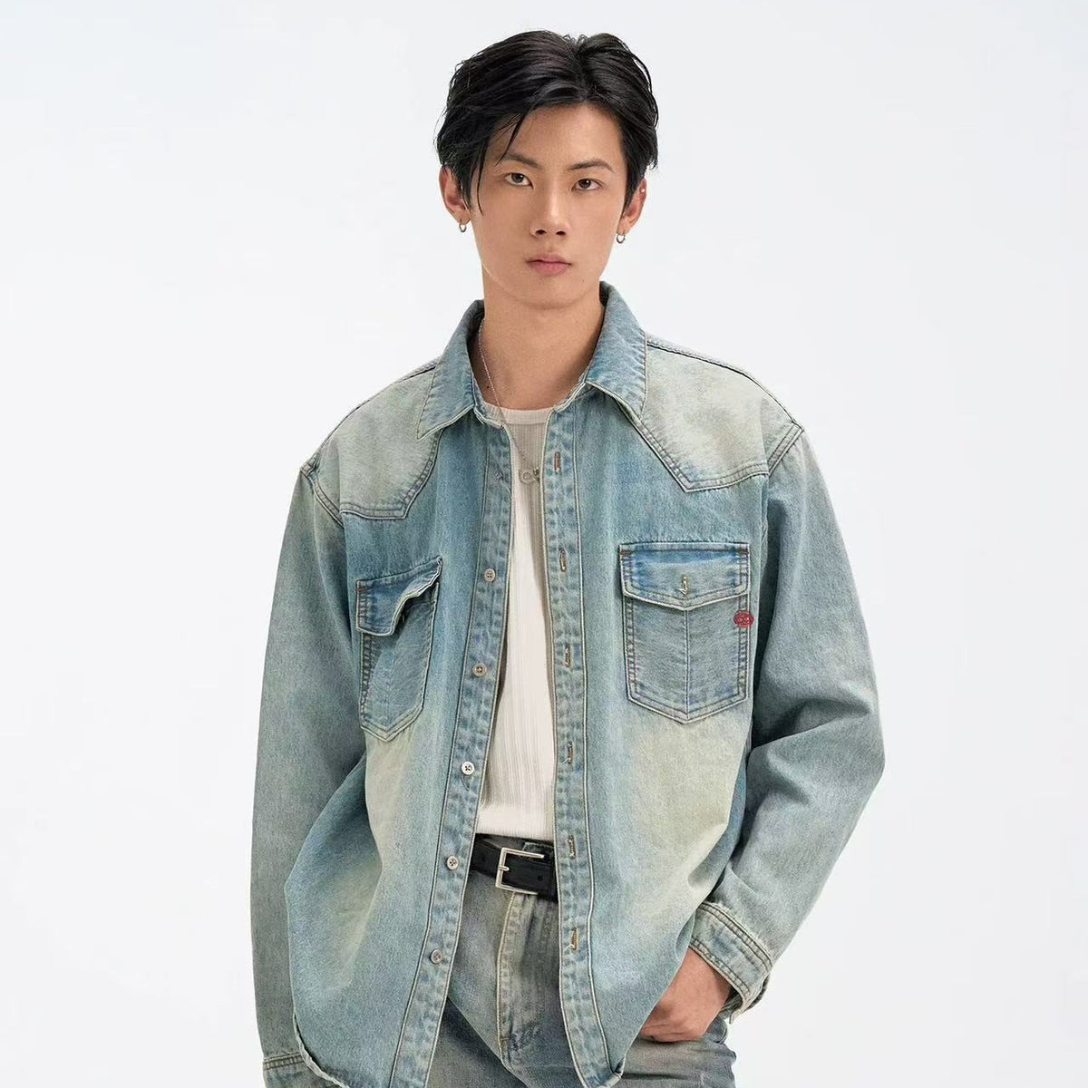 BIPOLAR Denim Embroidered Long-sleeve Jacket