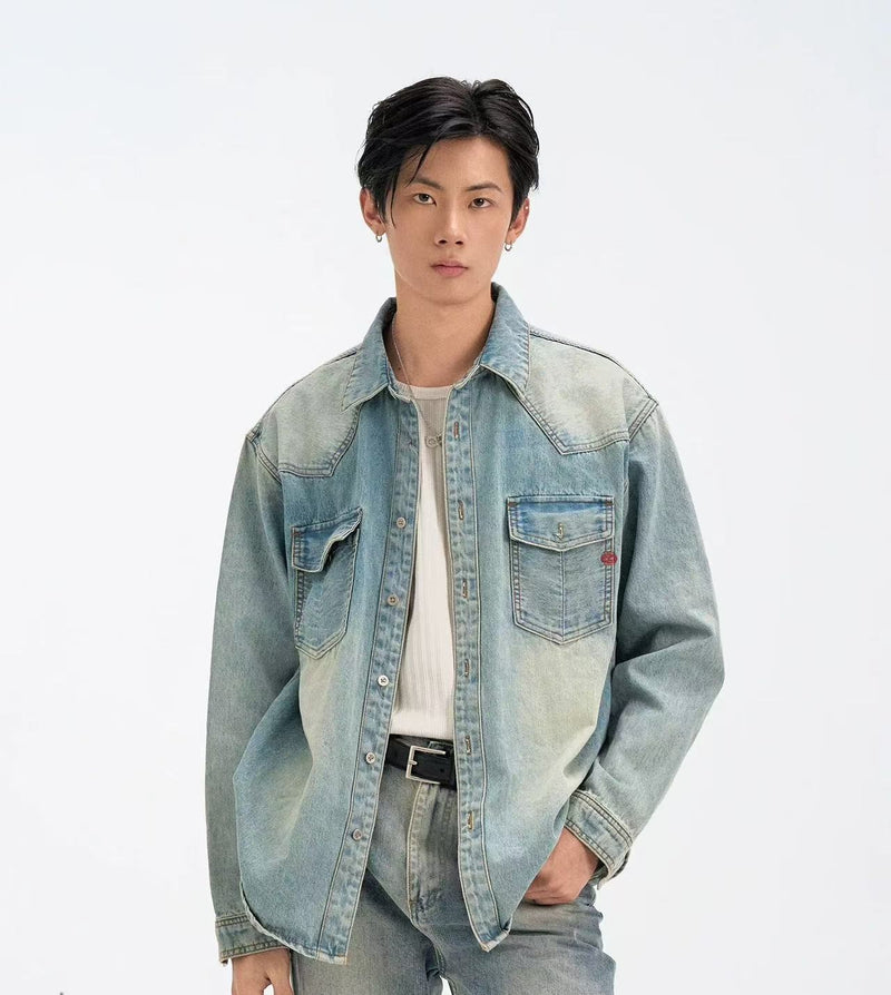 BIPOLAR Denim Embroidered Long-sleeve Jacket