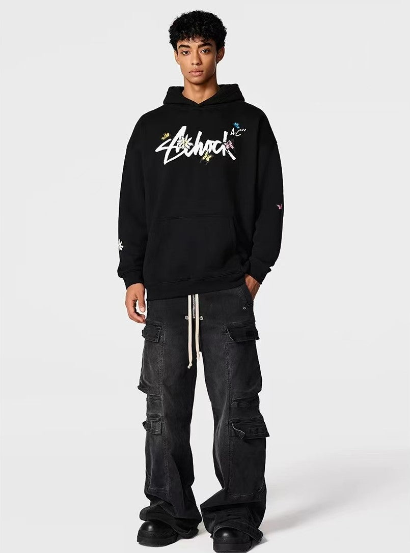 ACHOCK Hip Hop Cartoon Pattern Hoodie
