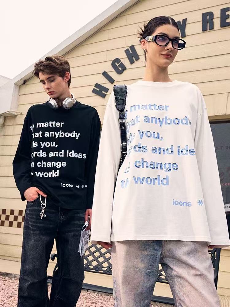 ICONSLAB Mosaic Text Long Sleeve T-shirt