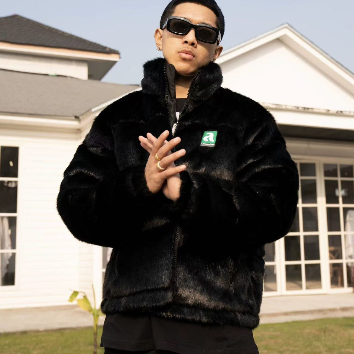 AFGK Black Mink Fur Down Jacket