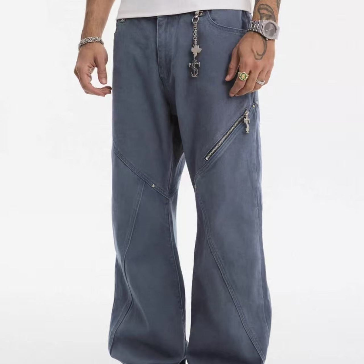 STK Vintage Waterwashed Curved Blade Flared Jeans