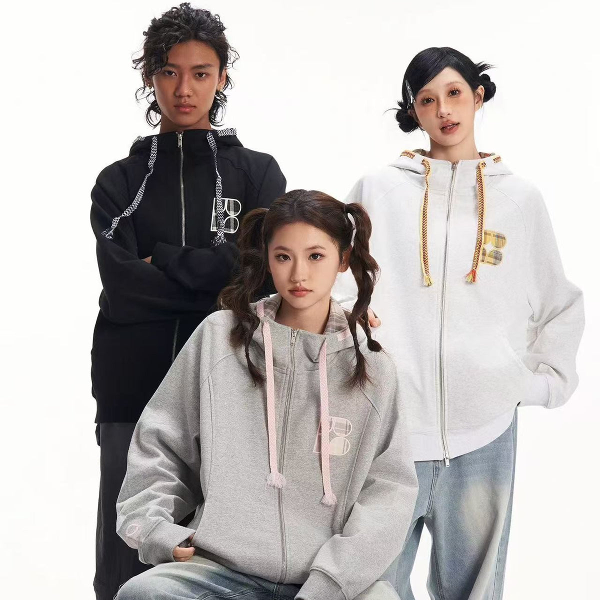 BIPOLAR Ethnic Style Sub-zip Sweatshirt