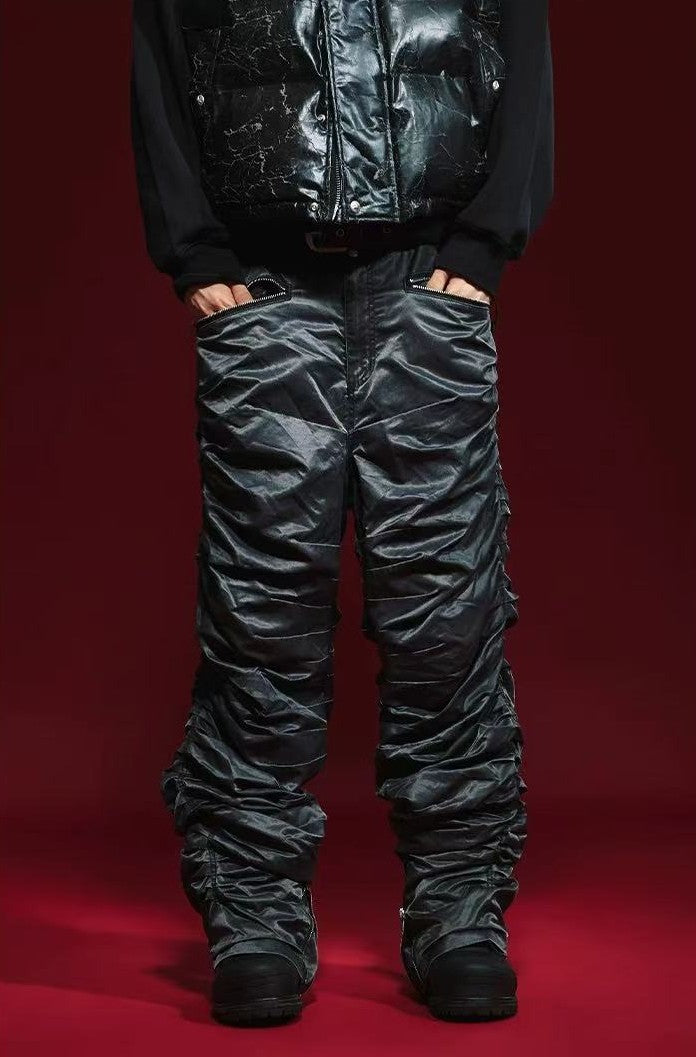 REMEDY Pleated Zipper Casual Trousers
