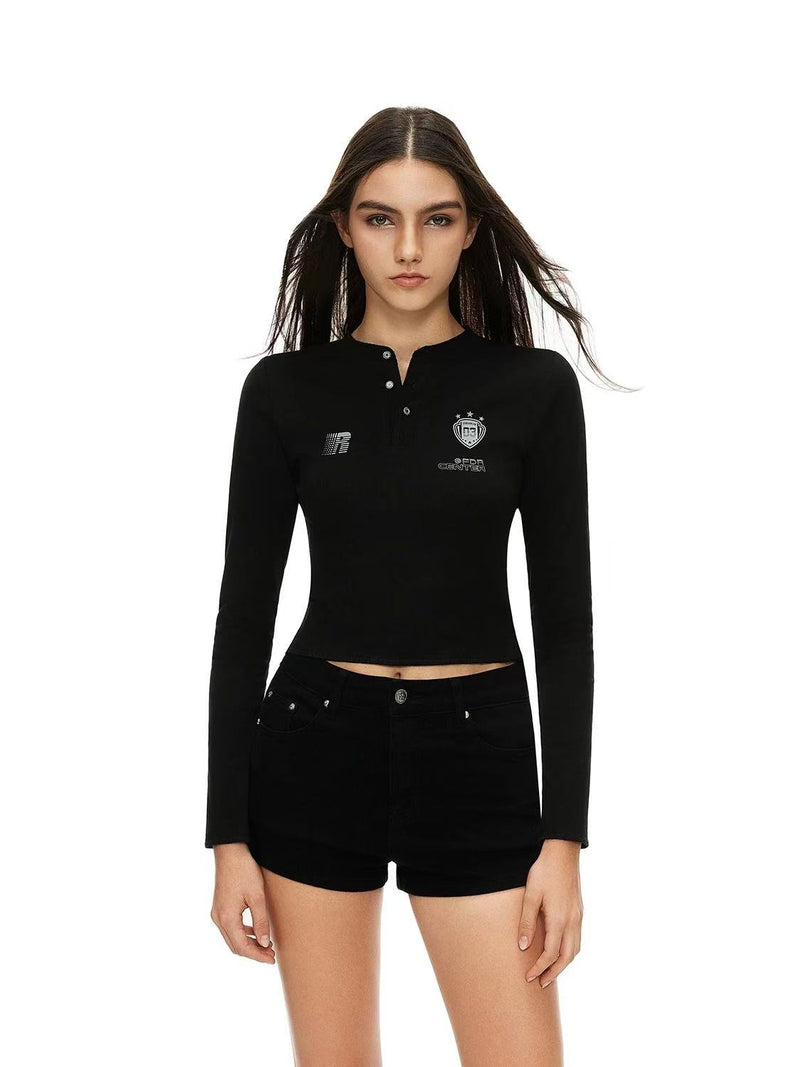 FDR Badge Slim Fit Long Sleeve T-Shirt (For Women)