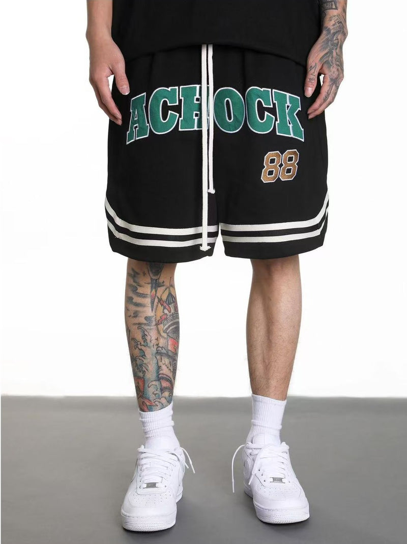 ACHOCK Logo Embroidered Drawstring Shorts