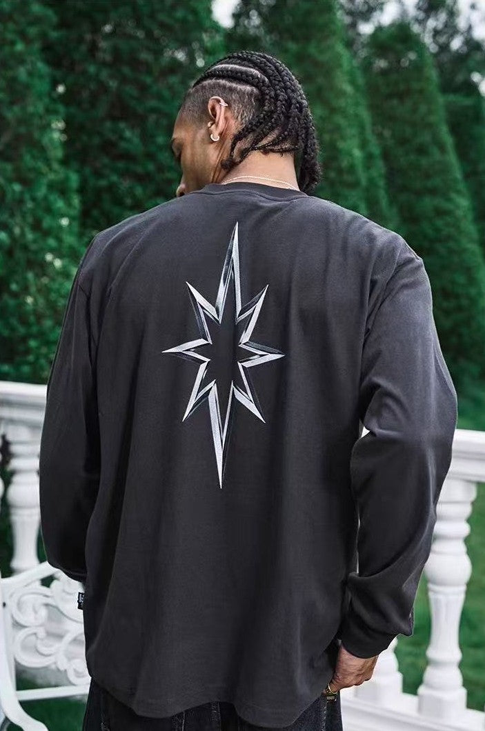 REMEDY Octagram Star Print Long-sleeve Tee