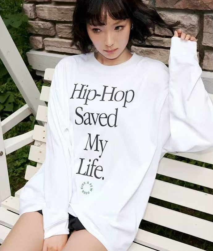 AFGK HIP-HOP SAVED MY LIFE Long-sleeved T-shirt