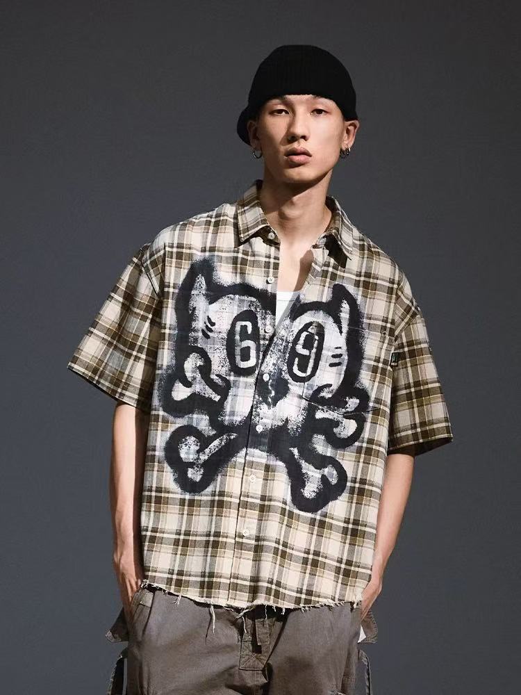 REMEDY Retro Skeleton Short-sleeved Shirt