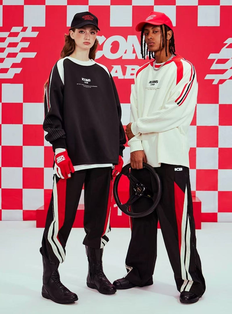 ICONSLAB Racing Collar Air Layer Contrast Dyed Woven Sweatshirt