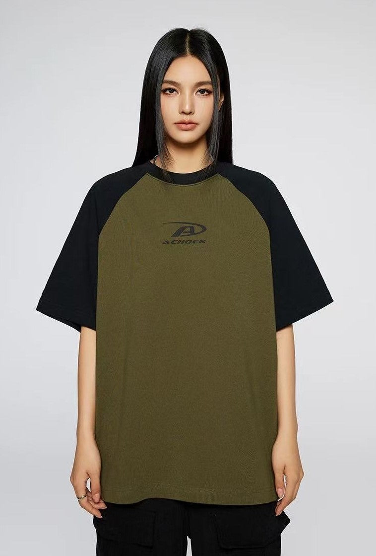 ACHOCK Simple Basic Logo Printed T-shirt