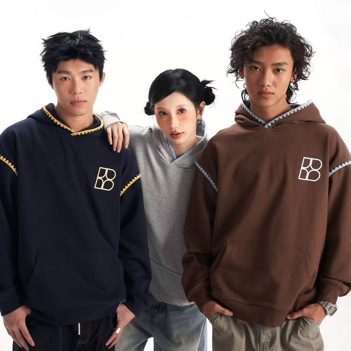BIPOLAR Three-dimensional Shell Embroidered Hoodie