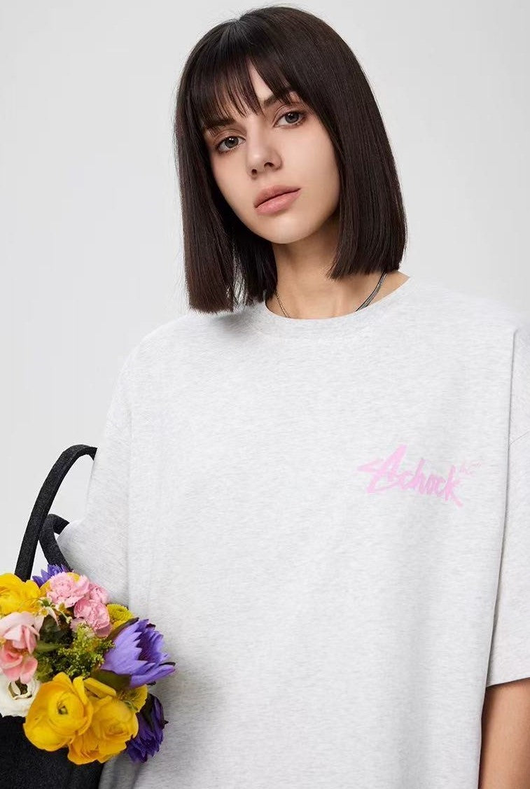 ACHOCK Flower Printed Logo T-shirts