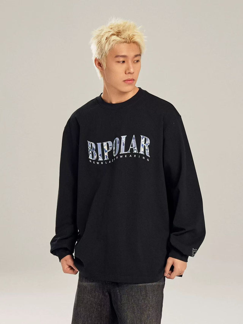 BIPOLAR Vintage Floral Patch Long-sleeve T-shirt