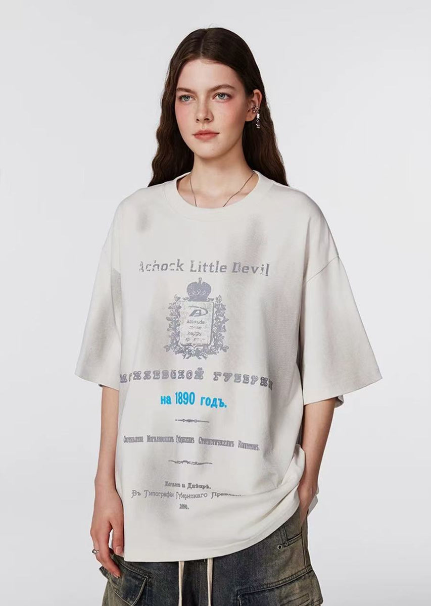 ACHOCK Washed Distressed and Dirty Craft T-shirt