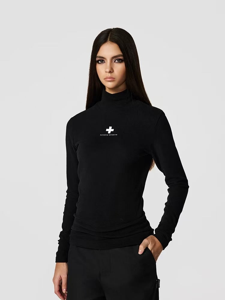 ACHOCK Half Turtleneck Slim Fit Long-sleeve T-shirt