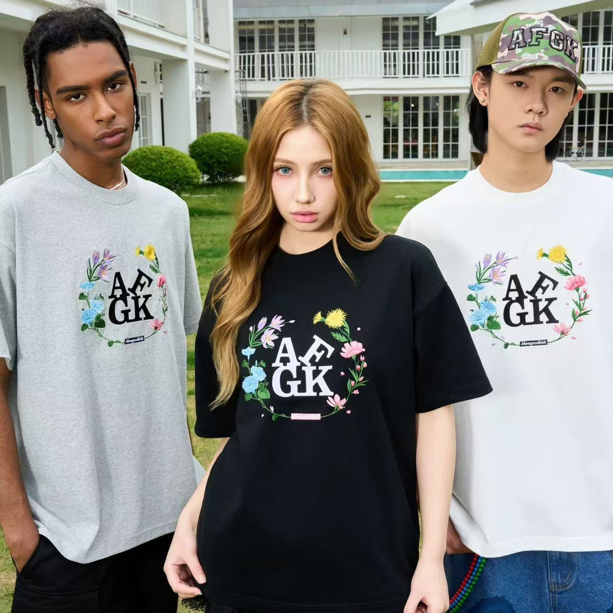 AFGK "Cloris' Garland" Embroidered Floral T-shirt