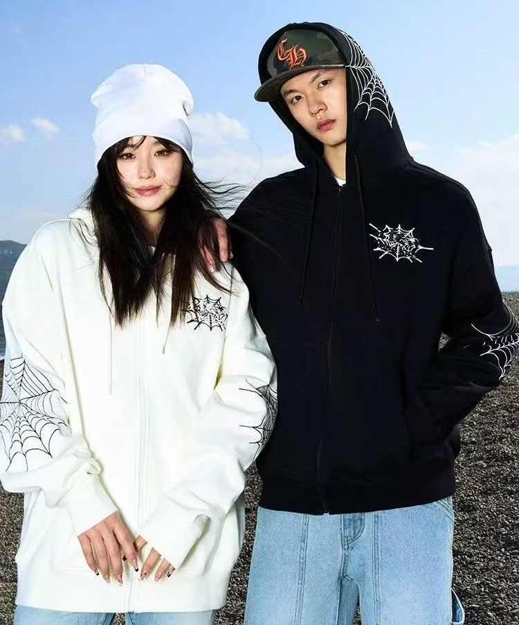 AFGK Spider Web Print Cardigan Jacket