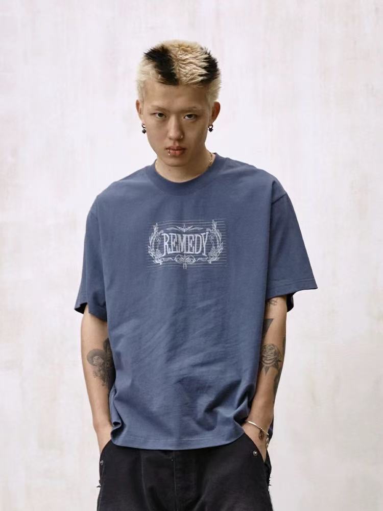 REMEDY Retro Letter Print Short-sleeve T-shirt