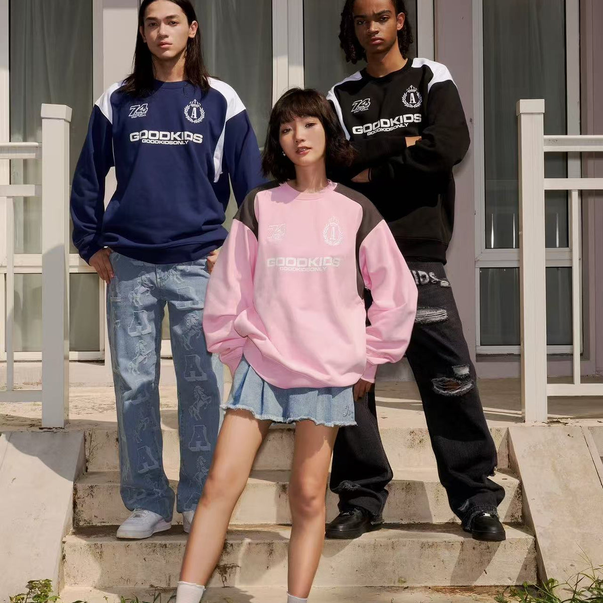 AFGK Retro Pullover Long-sleeve Sweatshirt
