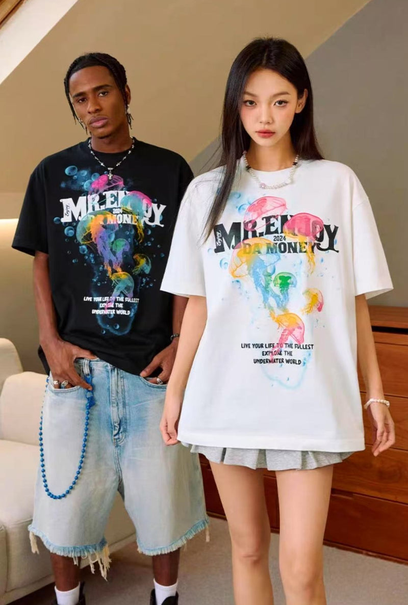 MEDM Gradient Jellyfish Short-sleeved T-shirt