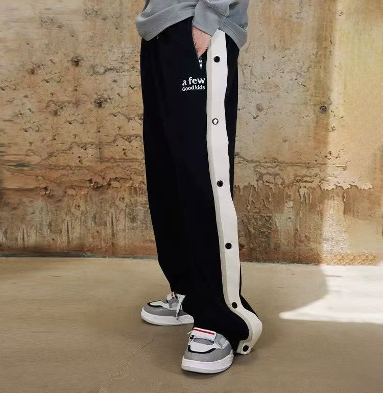 AFGK Basic Buttoned Basketball Casual Pants